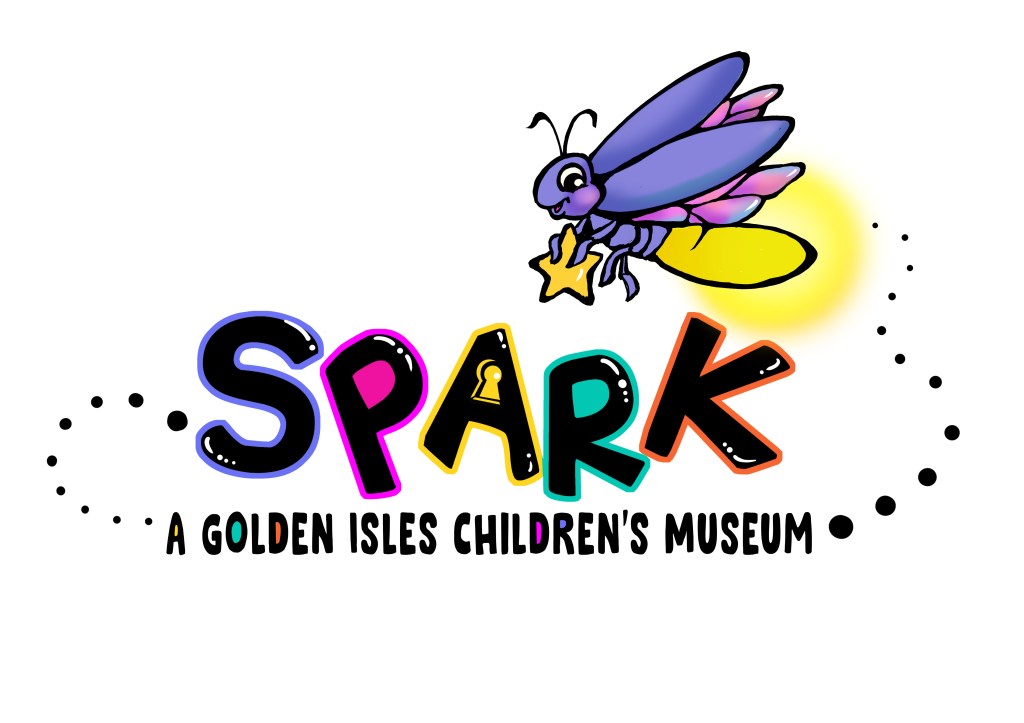 "SPARK: A Golden Isles Children's Museum" while a firefly holding a star flies over top